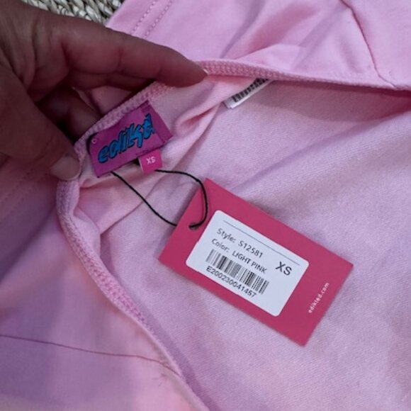 NWT Edikted Light Pink Bambi Open-Back T-Shirt, XS - Picture 5 of 5
